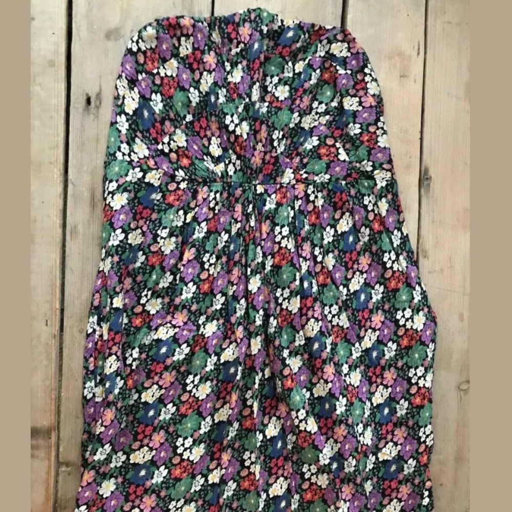 UO Kimchi Blue Strapless Floral Mini Party Dress